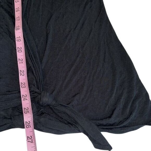Chia-Evs Black Sleeveless High-Low Tank Top With Tie Details M 100% Polyester Wo - Picture 8 of 9